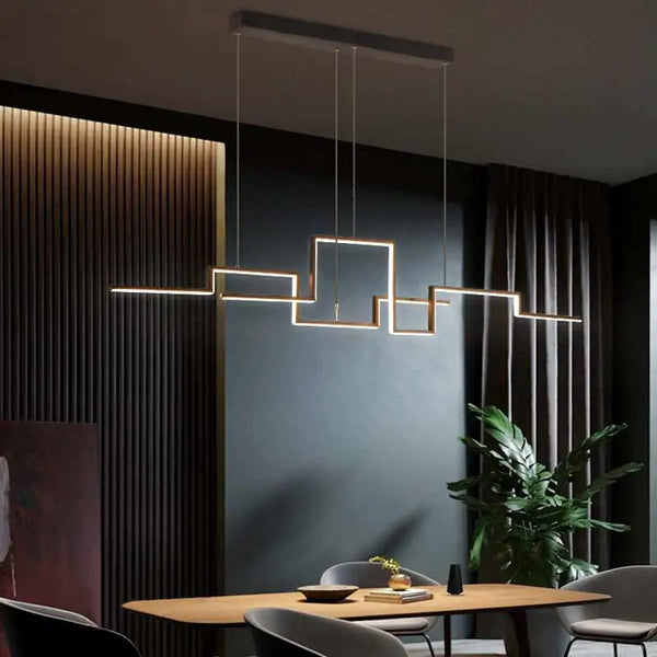 Orbit Series - Luxury Square Shaped Gold LED Chandelier Pendant Lights - Valo Hetki