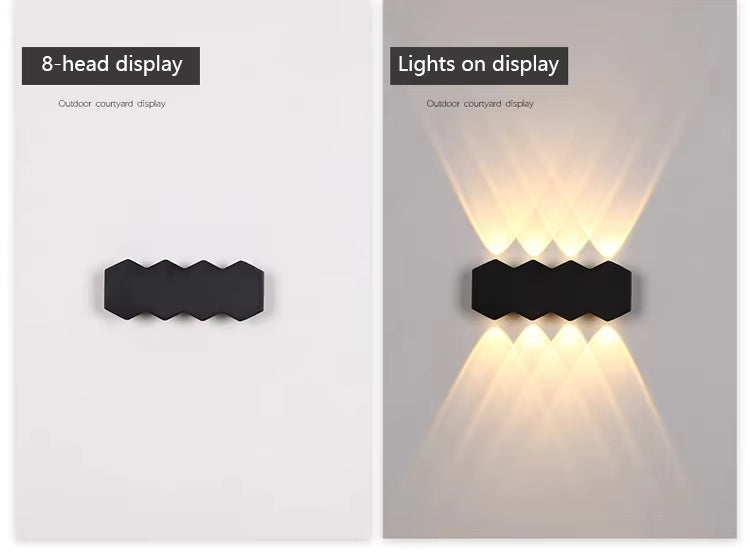 Terra Series - Geometric Outdoor Black LED Wall Lamp with Up & Down Lighting Effect - Valo Hetki