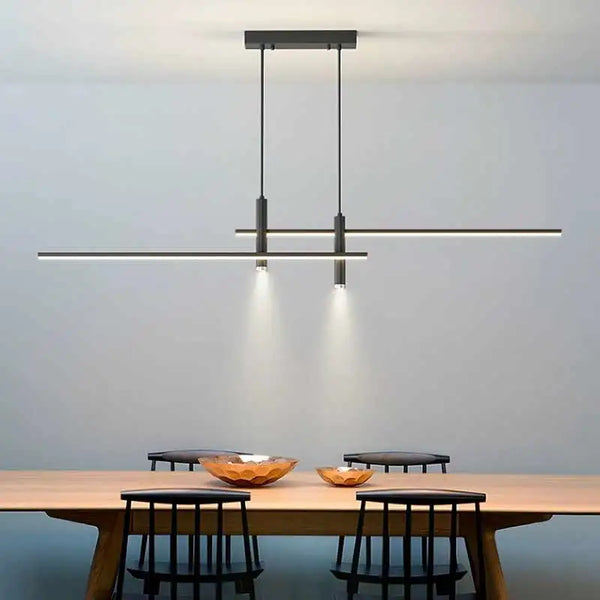 Orbit Series - Sleek Black Gold LED Ceiling Pendant Lamp - Valo Hetki