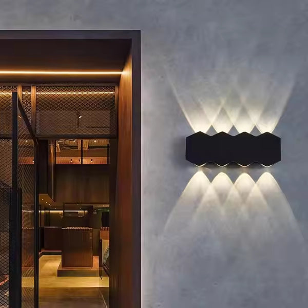 Terra Series - Geometric Outdoor Black LED Wall Lamp with Up & Down Lighting Effect - Valo Hetki