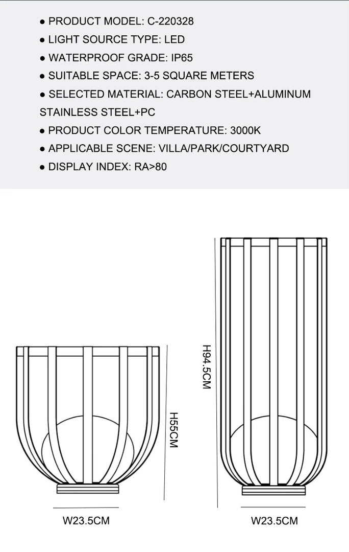 Terra Series - Cage-Style LED Outdoor Light with Planter/Tabletop Option - Valo Hetki