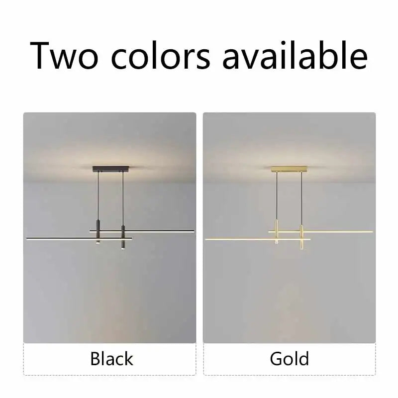 Orbit Series - Sleek Black Gold LED Ceiling Pendant Lamp - Valo Hetki