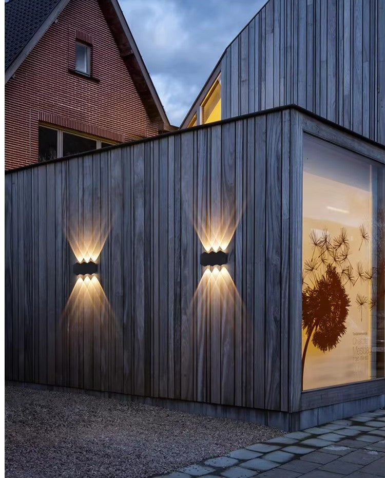 Terra Series - Geometric Outdoor Black LED Wall Lamp with Up & Down Lighting Effect - Valo Hetki