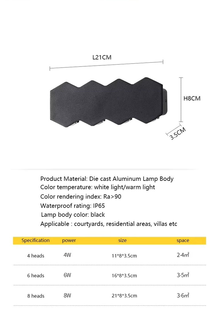 Terra Series - Geometric Outdoor Black LED Wall Lamp with Up & Down Lighting Effect - Valo Hetki