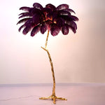 Load image into Gallery viewer, Axis Series - Modern Nordic LED Corner Floor Lamp with Ostrich Feather Shade - Valo Hetki
