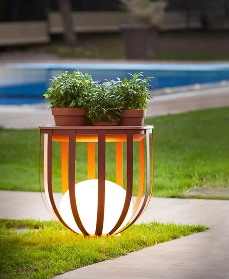 Terra Series - Cage-Style LED Outdoor Light with Planter/Tabletop Option - Valo Hetki