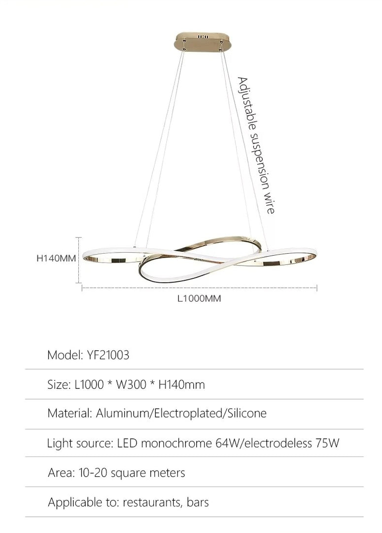 Halo Series - Elegant Spiral Modern LED Chandelier Pendant - Valo Hetki